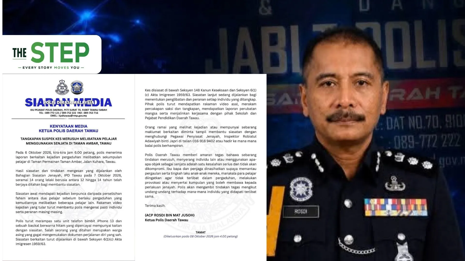 Video berdurasi kira-kira 32 saat itu memaparkan sekumpulan remaja bertolak-tolakan sebelum berlaku pergelutan