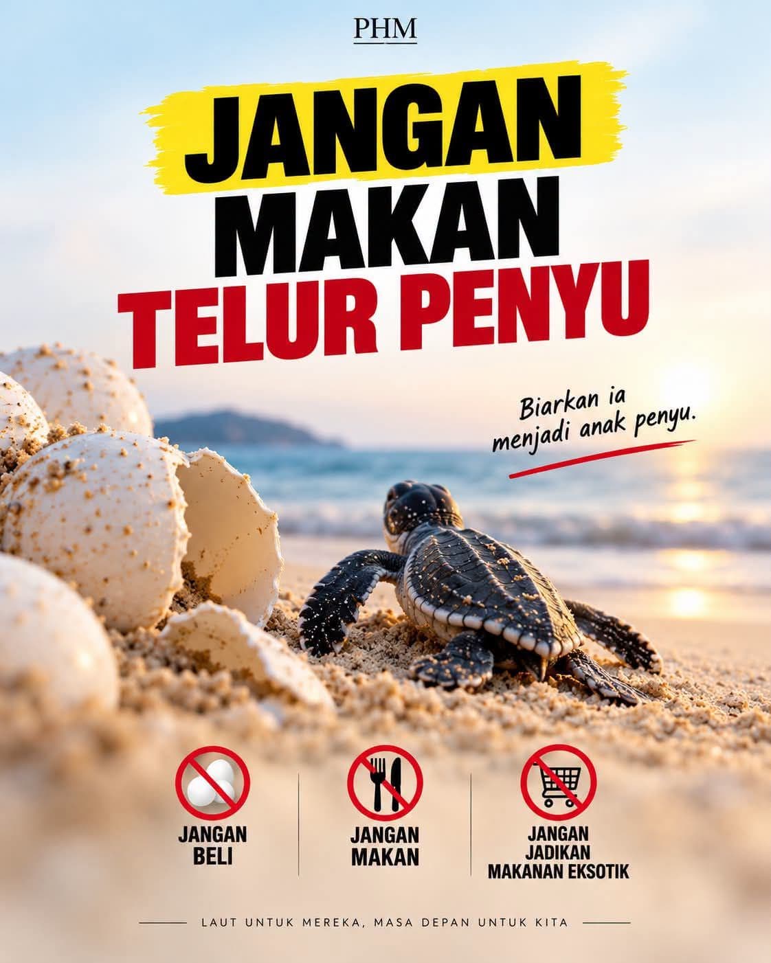 Biarkan telur penyu menjadi anak penyu, bukan lauk manusia.