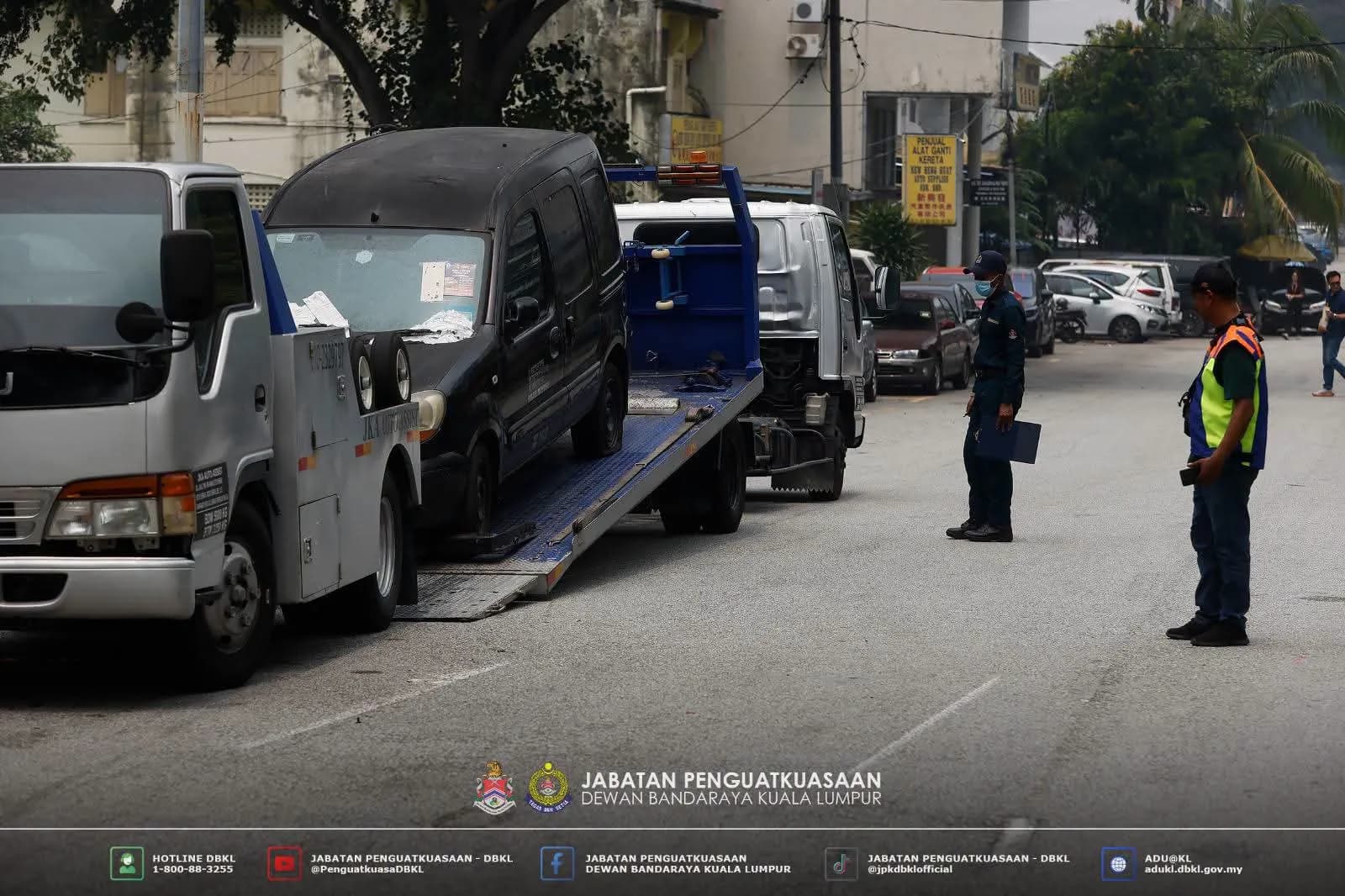 kesemua 21 kenderaan berkenaan dipindahkan ke Setor Kenderaan Depoh Lembah Pantai untuk penyimpanan sementara sebelum proses pelupusan dilakukan mengikut prosedur ditetapkan.
