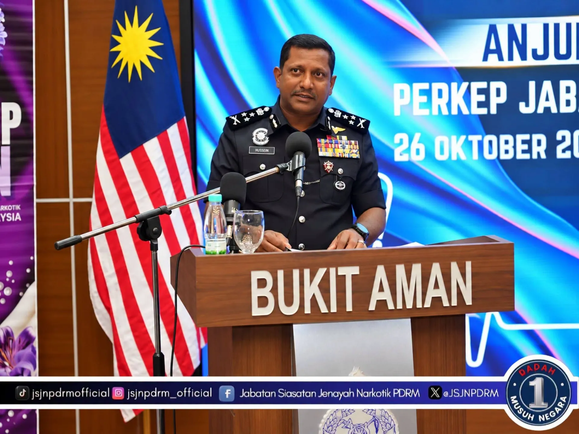 Pengarah Jabatan Siasatan Jenayah Narkotik (JSJN) Bukit Aman, Datuk Hussein Omar Khan.